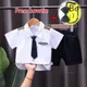 Pilot kostüm für Baby Pilot Uniform für Kinder Jungen Polos hirt mit Krawatten shorts Set Baby