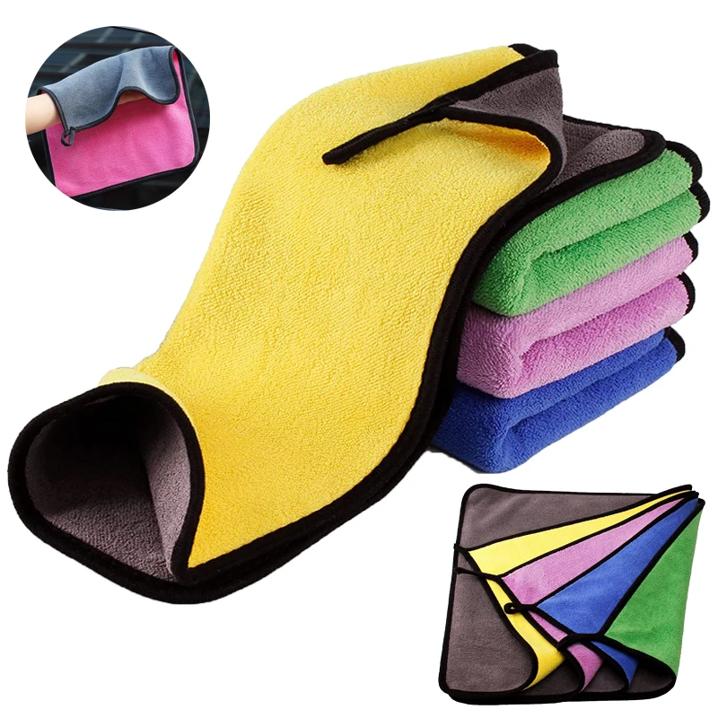 Auto waschlappen 30x30 30x40 30x60 Glas reinigung Mikro faser tuch rot gelb blau grün lila Auto Detail lierung Wasch zubehör Image