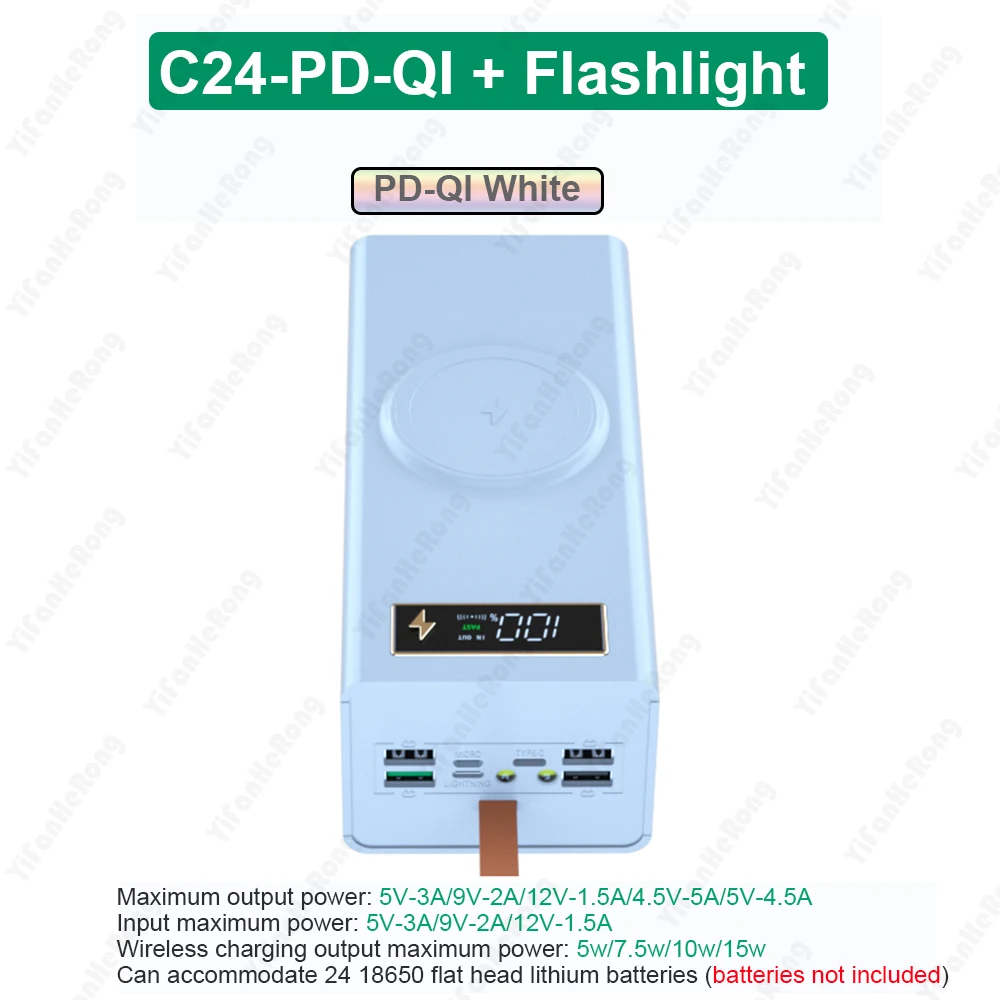 18650 kabellose Schnell ladung 22,5 w Batteriesp eicher box 24x18650 Power bank Fall drahtlose Magnetismus Power bank Shell Image