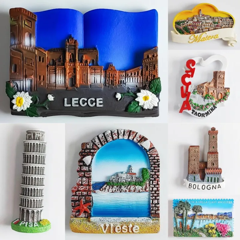 Italien Toskana Reisen Souvenirs Pisa Kühlschrankmagnete Sizilien Tropea Napoli Orvieto Matera Padova Kühlschrankaufkleber Hochzeitsgeschenke Image