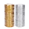 1,5 mm 100 m/Rolle Gold Silber Schnüre Metallic Schnur rutschfeste Schnur Riemen Faden Geschenktüten Kleidungsstück Schuhe Band DIY Nähen