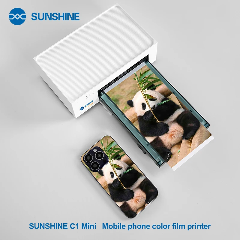 SUNSHINE C1 Mini-Drucker, verbunden mit SS-890c/mini/pro/pro max 870C Y22 Filmschneider, maßgeschneiderte Farbfilm-Rückseite für Mobiltelefone Image