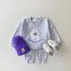 2023 Südkorea neue Mode Blumen stickerei Baby Mädchen Langarm Set Baby Sweatshirt Freizeit hose