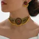 Vintage Schmuck Set Strass Choker Halsketten Ohr stecker für Frauen simulierte Perlen Perlen Braut