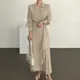 Kleider Für Frauen 2023 Plissee Formale Elegante Shirt Lange Kleid Büro Dame Muslim Vintage