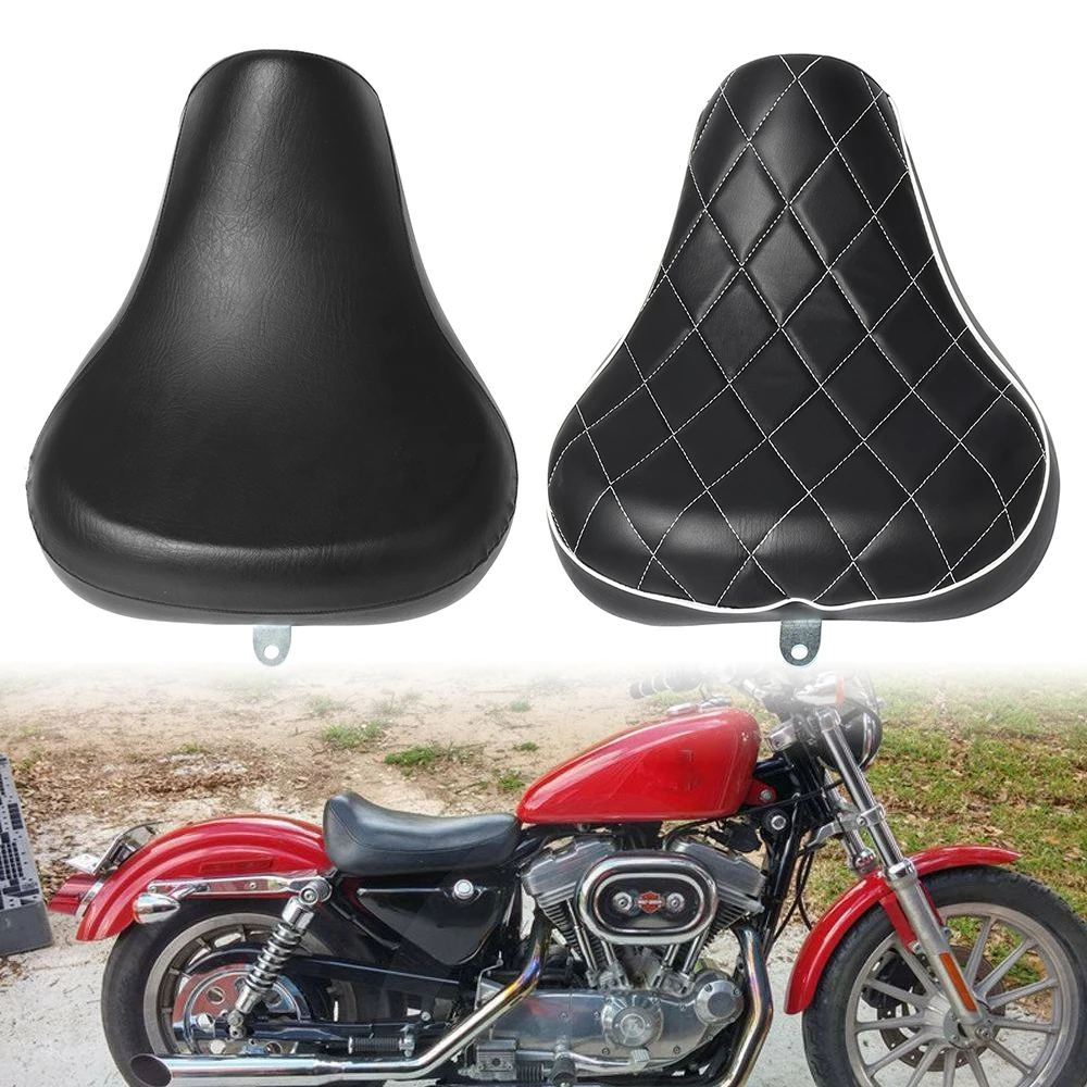 Schwarzer Fahrer-Solositz, Motorrad-PU-Lederpolster für Harley Davidson Sportster XL 883 1200 Forty Eight 48 72 1983–2003