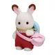 Sylvanian Familien Puppenhaus Tier Figur Schokolade Kaninchen Baby mit Hut & Tasche Figuren neu in