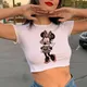 Neue Y2k Frauen Disney Crop Top T Shirt Minnie Mickey Maus T-Shirt Frauen Kleidung Kawaii T Shirt