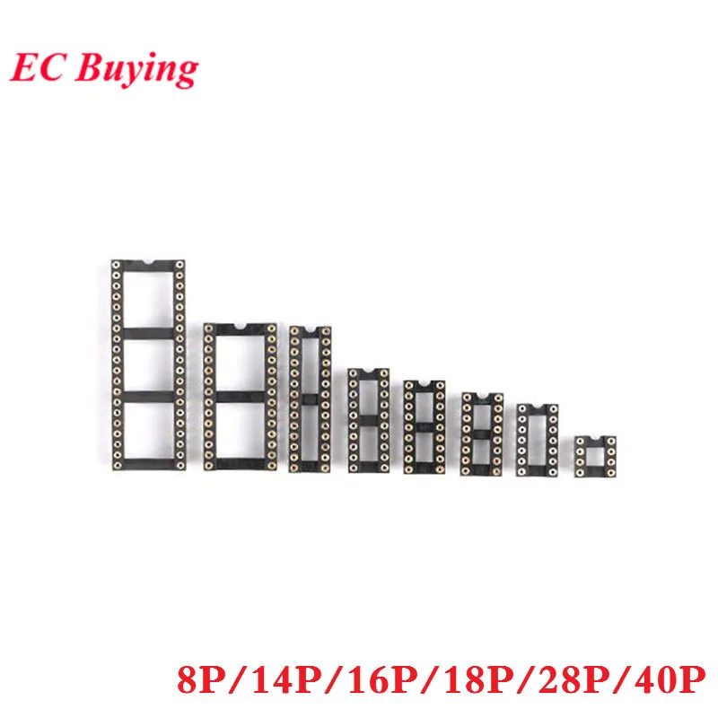 10 teile/los Stecker IC Buchse DIP8 DIP14 DIP16 DIP18 DIP20 DIP28 DIP40 Anschlüsse DIP Buchse 8P 14P 16P 18P 20P 28P 40P Pin Image