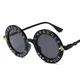 Kleine runde Frauen Sonnenbrille Vintage Sonnenbrillen schwarz Metall Farbe Sonnenbrille für