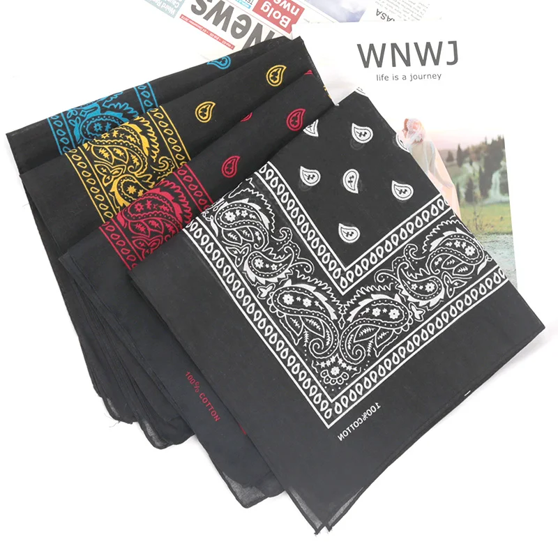 Neue Baumwolle Cashew Blumen Hip Hop Gedruckt Bandana Männer Hijabs für Frauen Stirnbänder Band Handgelenk Wraps Schals Haar Zubehör Geschenk Image