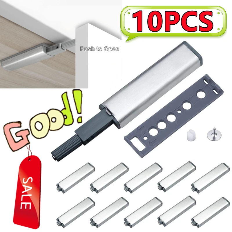 10-1PC Schrank Fänge Push-To-Open Dämpfer Fang Set Für Tür Schublade Schrank Magnetische Push Riegel Soft näher Rebound Hardware Image