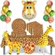 Dschungel Giraffe Themen Party Einweg geschirr Papp teller Tassen Tischdecke Giraffe Form Ballon