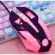Rosa Spiel Büro Maus Mädchen Licht-emittierende Wettbewerb Huhn Niedlichen Verdrahtete Maus für PC