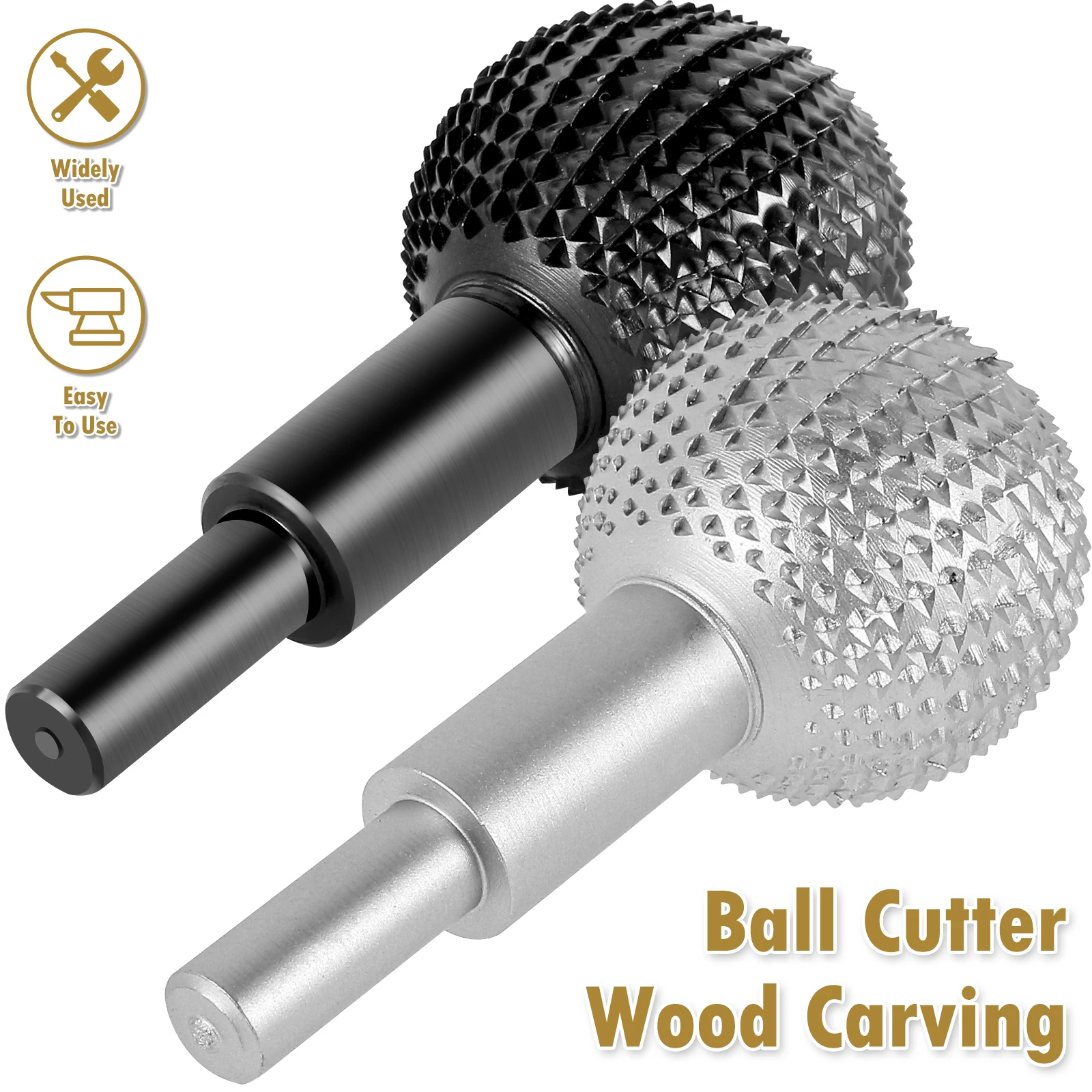 Neue Kugel Rotary Grat Carbon Stahl Holz Carving Grat 10mm Ball Cutter Holz Carving Solarplexus Schleifen Kopf Polieren gravur Ball Image
