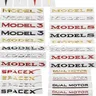 Weiche Buchstaben Zahlen Doppel motor unterstreichen Modell Modell x Modell 3 y Spacex Auto Emblem