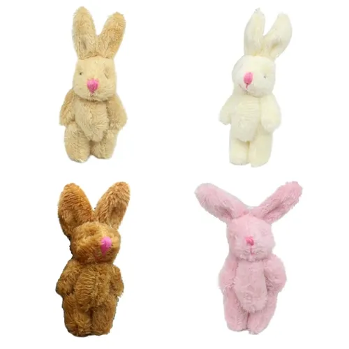 6 cm realistisches Puppenhaus-Plüsch für Puppen weich gefüllte Kaninchen Hasenspielzeug