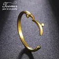 Teamer Edelstahl arabischen Ring für Frauen Gold Farbe verstellbare offene Ringe lieben muslimischen