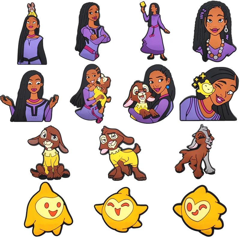 14 teile/satz Neue Disney Filme Wünschen für Cartoon Schuh Charms Dekorationen Zubehör für Klassische Clog Kinder Party Geschenke