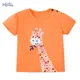 Little Maven 2024 Baby Tops T-Shirts Applikationen Kinder kleidung Orange T-Shirts Sommer Cartoon