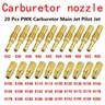 20 teile/paket motorrad vergaser haupt jets langsam pilot jets carb messing jet kit für pwk pwm