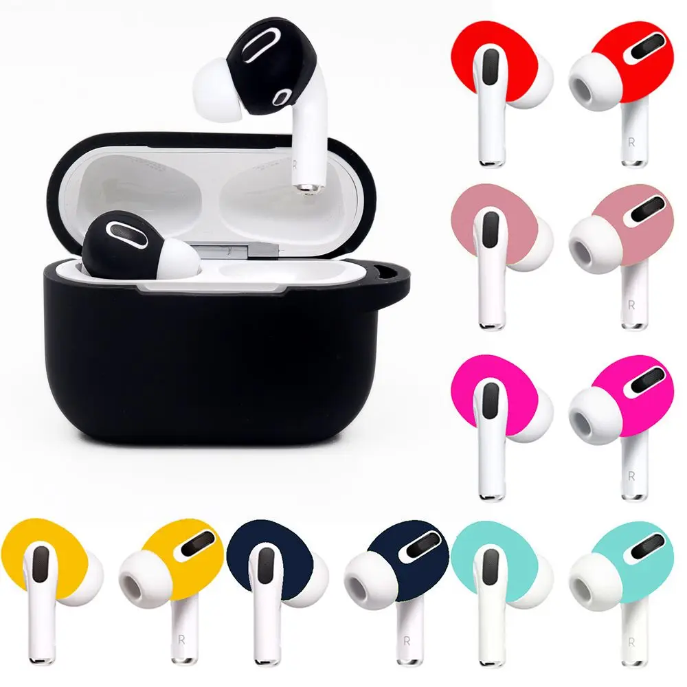 2 stücke Silikon Kopfhörer Fall Abdeckung Für Airpods Pro Weiche Ultra Dünne Kopfhörer Tipps Anti Slip Ohrhörer Für Apple AirPods pro Image