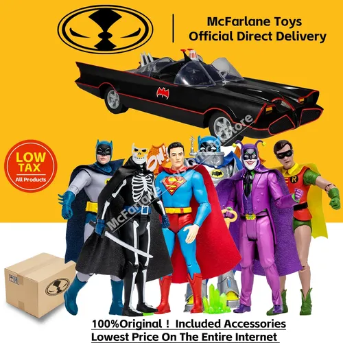 "McFarlane Spielzeug DC Retro: Batman 66 Wave 8 Bundle (7) 6 ""Figuren mit Batmobile Fahrzeug Modell"