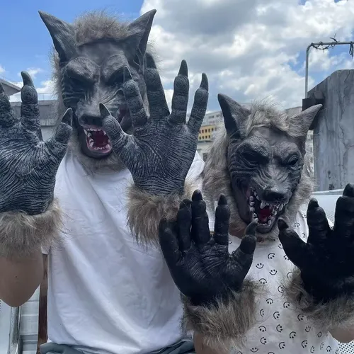 Horror Werwolf Kostüme Halloween Cosplay Wolf Maske Werwolf Krallen Set Handschuhe Terror