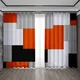 2pc Home Decoration Vorhang Charme geometrische Mode Elemente Gitter gedruckt Vorhang Set geeignet