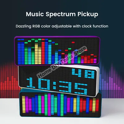 Schillernde RGB Rhythmus Pickup führte Musik spektrum Rhythmus anzeige Sprach steuerung Füllstand Image