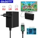 Gilgott eu us uk stecker ac adapter ladegerät netzteil für nintendo switch ns lite oled dock station