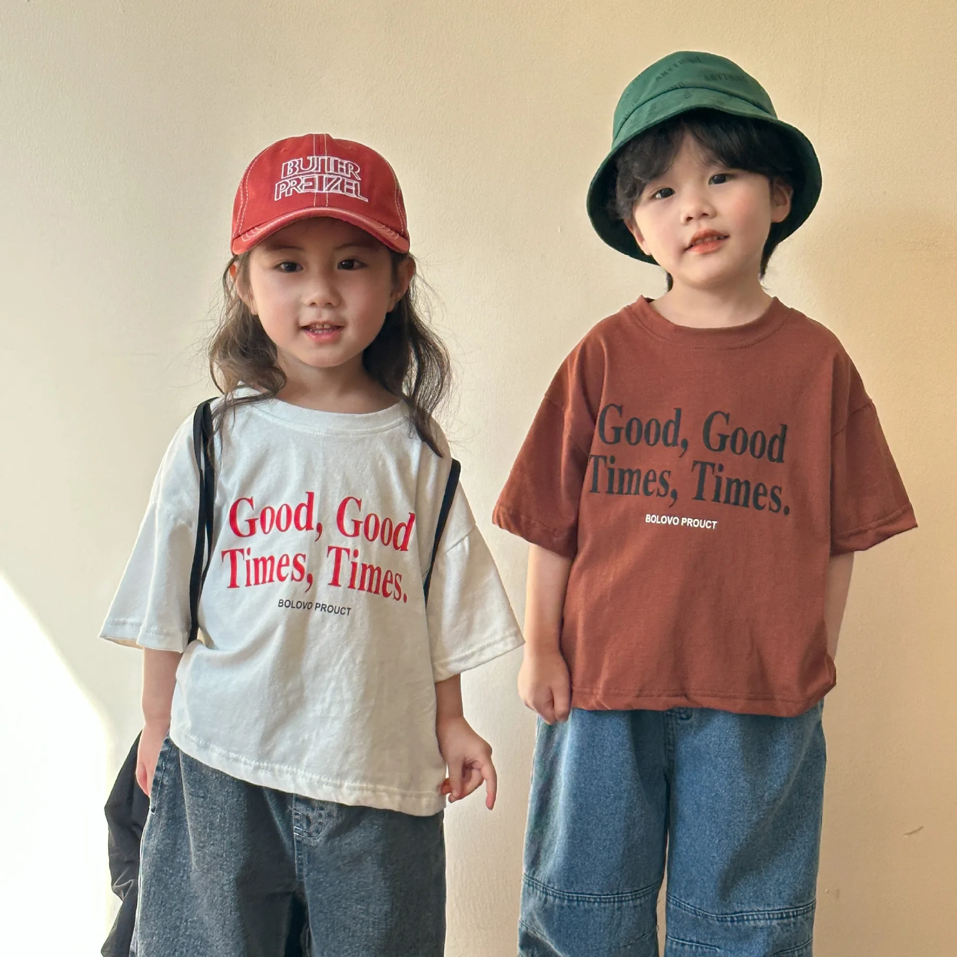 2024 Sommer mode lose Mädchen Kinder Brief druck T-Shirt Junge Baby Baumwolle Kurzarm T-Shirts Kind lässig Tops Kleinkind Kleidung Image
