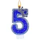 Blaue Geburtstags kerzen glitzern blaue Kerzen für Kuchen 3d Form Kuchen deckel Dekoration für