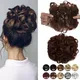 Snoilite synthetisches unordentliches Haar Chignon Brötchen mit Kamm braun blond lockigen Chignon