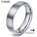 Grad/8mm gebürstet einfache silber/schwarze Farbe Titan Ring Männer minimalist ischen Ehering