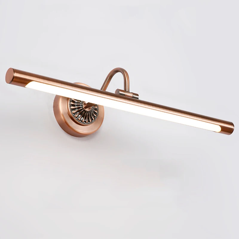 Rot Bronze Badezimmer Licht Led 8W 455MM Europa Gold Spiegel Lampe Schlafzimmer Ankleidezimmer Amerikanischen Bild Wand beleuchtung