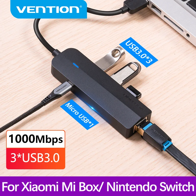 Vention usb ethernet adapter usb 3,0 USB-C zu rj45 gigabit ethernet port für pc netzwerk festplatte ethernet hub mi box nintendo Image
