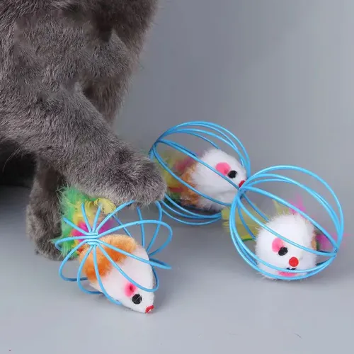 Spielzeug falsche Maus in Ratten käfig Ball für Haustier Katze Kätzchen Katzen spielzeug