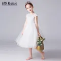 Blume Mädchen Kleider Off White Tee Leangth Erstkommunion Kleid Mit Spitze Appliques