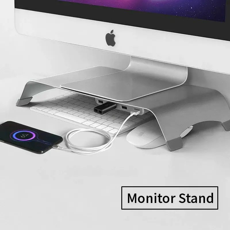 Universeller Monitorständer aus Metall für Laptop, TV, PC, Monitorhalterung, Organizer für Zuhause und Büro, Desktop-Monitorerhöhung Image