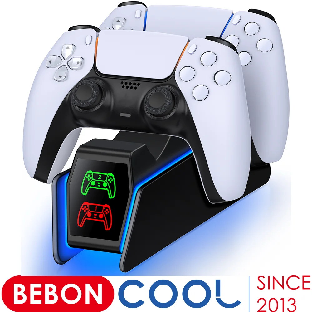 BEBONCOOL Für PS5 Controller Ladegerät RGB Schnelle Ladestation Für PlayStation5 Wireless Game Controller Ladestation Gamepad Image