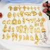 Anhänger Halskette Für Frauen Männer Kleine Größe 24K Gold Überzogene Dubai Afrikanische Zubehör Kupfer Hip Hop Mode Schmuck Für party