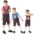 Umorden Kind Kinder Deutsch Oktoberfest Bier Junge Kostüm Lederhosen Hemd Anzug für Jungen Tween