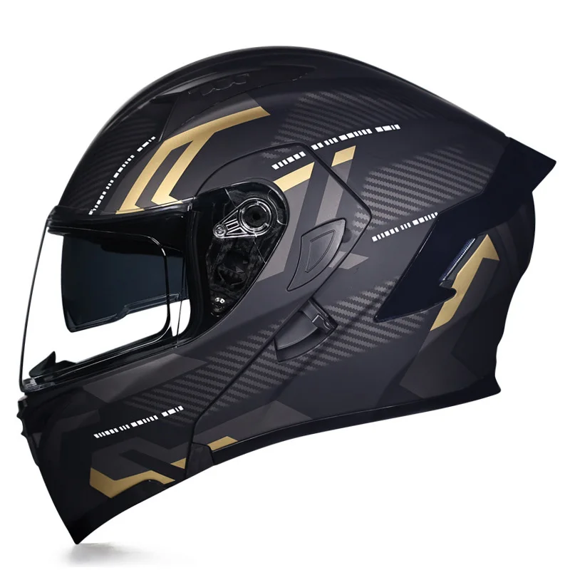 Motorradhelm DOT-zugelassener hochklappbarer Motorradhelm mit Doppelvisier Modularer Integralhelm Erwachsene Männer Cascos Para Motos Image