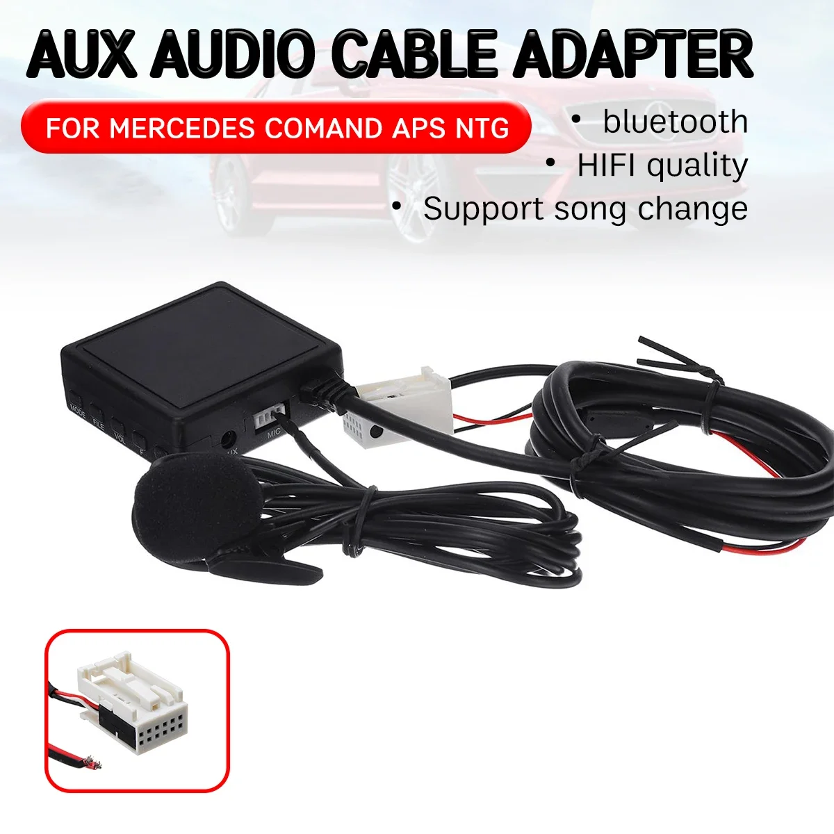 Bluetooth Aux Empfänger Kabel mit USB, mikrofon Hände-freies Aux Adapter für Mercedes für Benz W169 W245 W203 W209 W164 Image