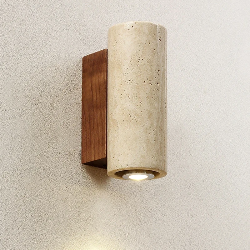 Wabi Sabi gelb Travertin Wand leuchte führte Wohnzimmer Schlafzimmer Nachttisch lampe Treppe Korridor Marmor Dekor Wand leuchte