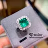 Cc erstellt Smaragd ringe für Frauen verstellbare quadratische Form weiß vergoldet Vintage Schmuck