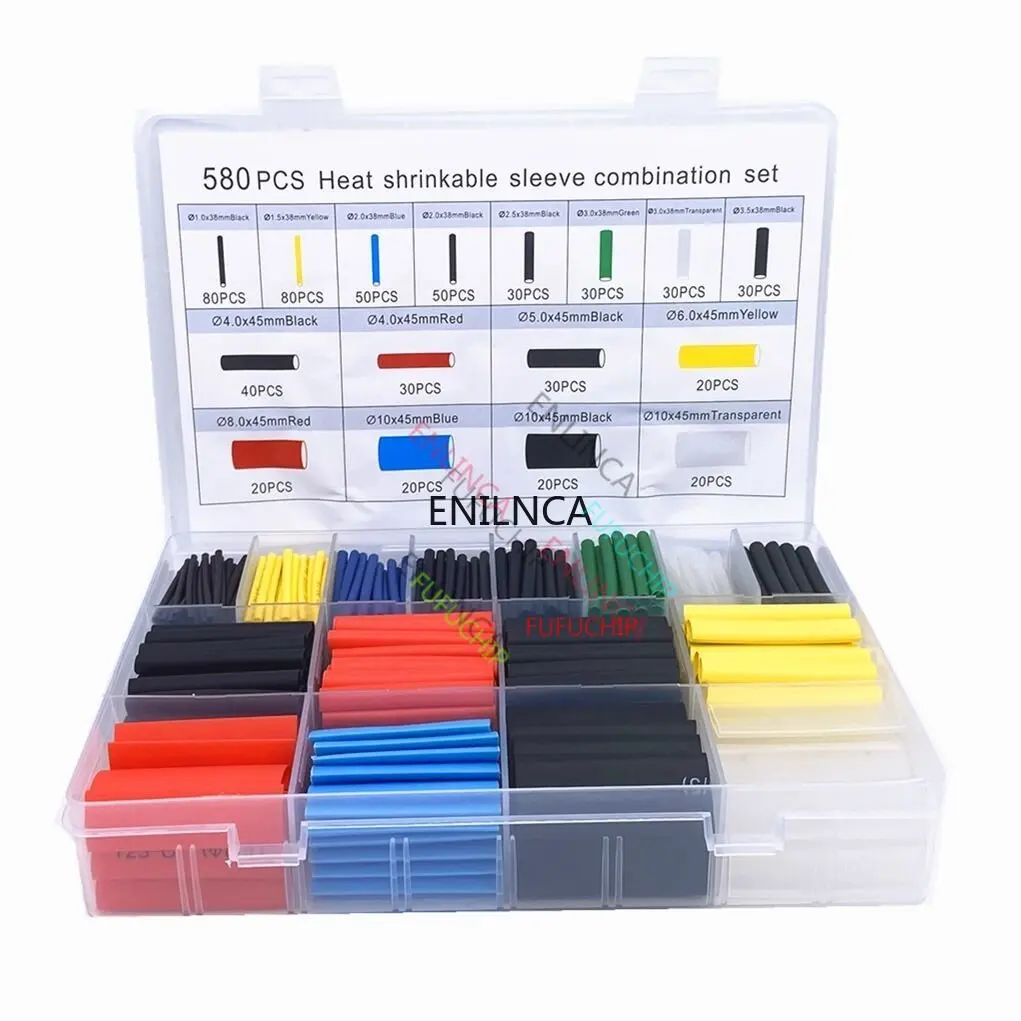127-750 stücke schrumpf Schläuche Thermoresistant Rohr Schrumpf Verpackung Kit Elektrische Verbindung Draht Kabel Isolierung Sleeving Image