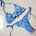 Sexy Dreieck Push-Up Bikini Set Brasilianische String Tanga Bademode Geraffte Bandage Bikinis Frauen