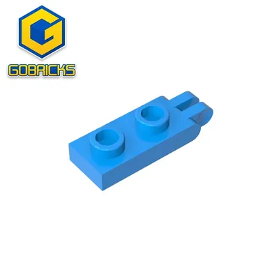 Gobricks GDS-M174 Scharnierplatte 1 x 2, mit 2 Fingern am Ende (unbestimmter Typ), kompatibel mit Lego 4276, baut Baustein zusammen Image